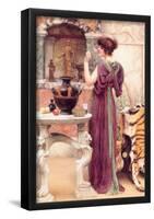 John Wililam Godward At the Garden Art Print Poster-null-Framed Poster