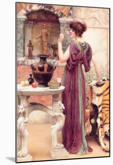 John Wililam Godward At the Garden Art Print Poster-null-Mounted Poster