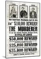 John Wilkes Booth Replica Wanted Poster-null-Mounted Poster