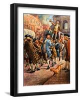 John Wilkes, Seen Here Returning from Paris, Being Saved from Arrest by a Mob of Citizens-C.l. Doughty-Framed Giclee Print