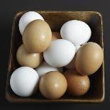 White and Brown Eggs in Basket-John Wilkes-Framed Photographic Print