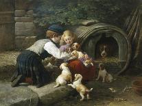 Amongst the Pets-John William Bottomley-Stretched Canvas