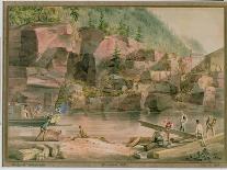 Fawn's Leap, Catskill Mountains, 1867 (W/C on Paper)-John William Hill-Mounted Giclee Print