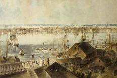 View of New York from Brooklyn Heights-John William Hill-Mounted Art Print