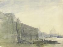 The Thames, Early Morning, Toward St. Paul'S, C.1849 (W/C with Graphite on Paper)-John William Inchbold-Giclee Print