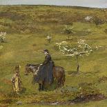 Gleaners: Coast of Somerset-John William North-Stretched Canvas