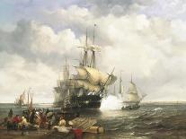 Ships Beating Off a Lee Shore-John Wilson Carmichael-Giclee Print