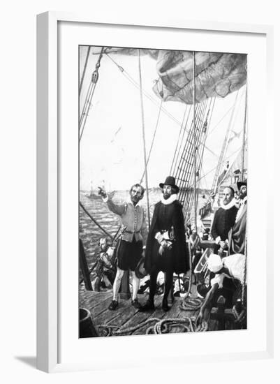John Winthrop aboard the Arabella-null-Framed Giclee Print