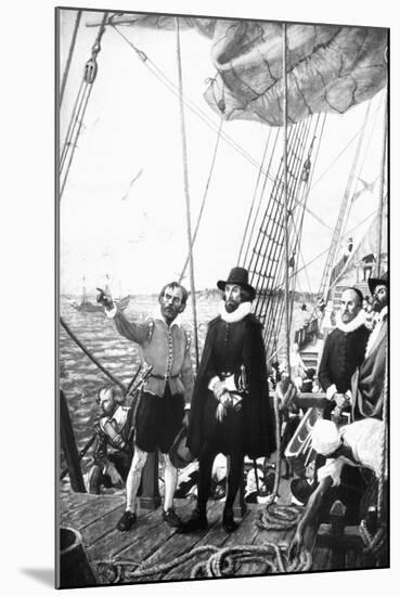 John Winthrop aboard the Arabella-null-Mounted Giclee Print