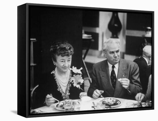 John with Bricker and His Wife During the Republian Dinner Meeting-Thomas D^ Mcavoy-Framed Stretched Canvas