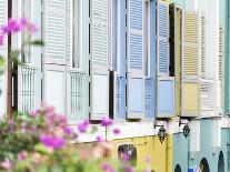 Colourful Wooden Window Shutters in the Boat Quay Area of Singapore, Southeast Asia, Asia-John Woodworth-Photographic Print