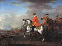 King George II (1683-1760) at the Battle of Dettingen, with the Duke of Cumberland and Robert,…-John Wootton-Giclee Print