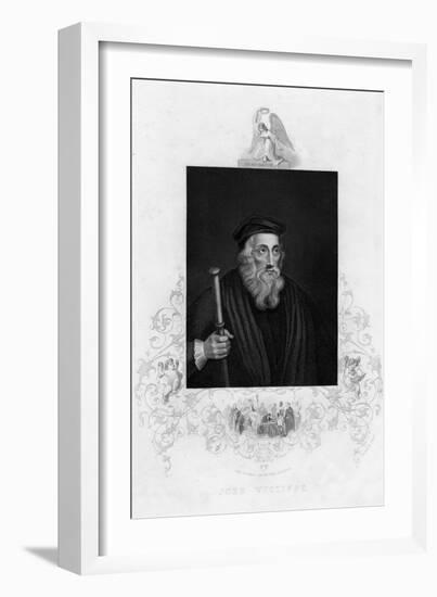 John Wycliffe, English Theologian, 19th Century-J Rogers-Framed Giclee Print