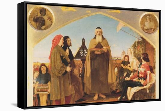 John Wycliffe Reading His Translation of the Bible to John of Gaunt-Ford Madox Brown-Framed Stretched Canvas