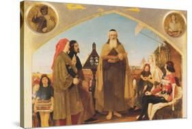 John Wycliffe Reading His Translation of the Bible to John of Gaunt-Ford Madox Brown-Stretched Canvas