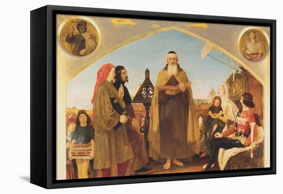 John Wycliffe Reading His Translation of the Bible to John of Gaunt-Ford Madox Brown-Framed Stretched Canvas