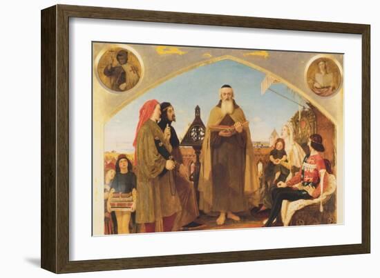 John Wycliffe Reading His Translation of the Bible to John of Gaunt-Ford Madox Brown-Framed Art Print