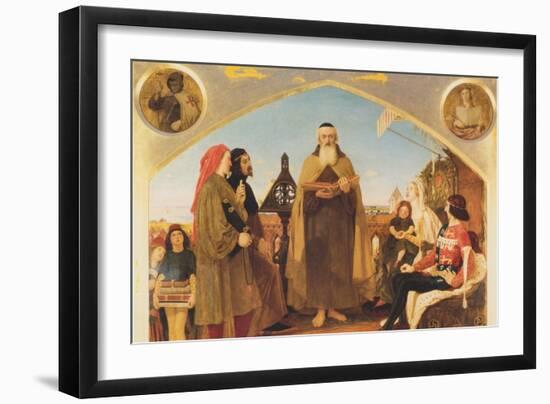 John Wycliffe Reading His Translation of the Bible to John of Gaunt-Ford Madox Brown-Framed Art Print