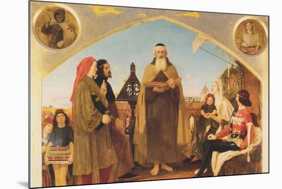 John Wycliffe Reading His Translation of the Bible to John of Gaunt-Ford Madox Brown-Mounted Art Print