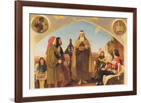 John Wycliffe Reading His Translation of the Bible to John of Gaunt-Ford Madox Brown-Framed Premium Giclee Print