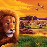Big Buck Safari Lion Cabinet Art-John Youssi-Poster
