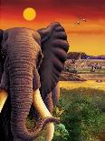 Big Buck Safari Elephant Cabinet Art-John Youssi-Poster