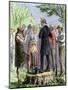 Johnny Appleseed Addressing a Preacher Among Settlers of Ohio Territory-null-Mounted Giclee Print