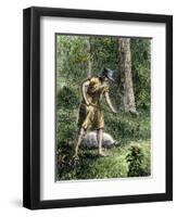 Johnny Appleseed Planting Apple Trees in the Ohio Wilderness-null-Framed Giclee Print