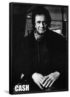 Johnny Cash Black and White Older Music Poster Print-null-Framed Poster