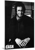 Johnny Cash Black and White Older Music Poster Print-null-Mounted Poster