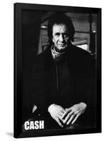 Johnny Cash Black and White Older Music Poster Print-null-Framed Poster