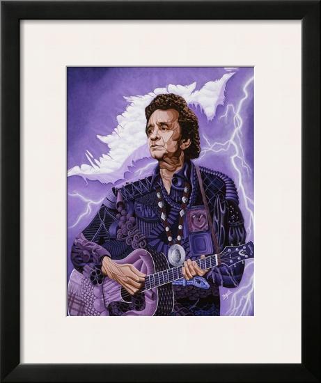 Johnny Cash-Ingrid Black-Framed Art Print