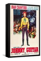 JOHNNY GUITAR, Joan Crawford on Italian poster art, 1954.-null-Framed Stretched Canvas