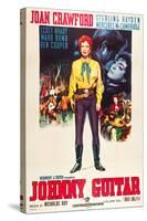 JOHNNY GUITAR, Joan Crawford on Italian poster art, 1954.-null-Stretched Canvas