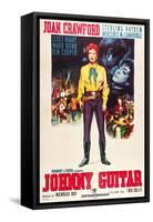 JOHNNY GUITAR, Joan Crawford on Italian poster art, 1954.-null-Framed Stretched Canvas