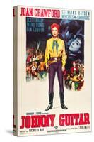JOHNNY GUITAR, Joan Crawford on Italian poster art, 1954.-null-Stretched Canvas