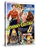 Johnny Guitar, Joan Crawford, Sterling Hayden, (Belgian Poster Art), 1954.-null-Stretched Canvas