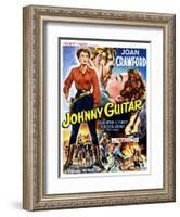 Johnny Guitar, Joan Crawford, Sterling Hayden, (Belgian Poster Art), 1954.-null-Framed Art Print