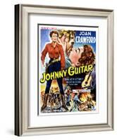 Johnny Guitar, Joan Crawford, Sterling Hayden, (Belgian Poster Art), 1954.-null-Framed Art Print