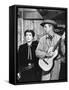 JOHNNY GUITARE, 1954 directed by NICOLAS RAY Joan Crawford and Sterling Hayden (b/w photo)-null-Framed Stretched Canvas