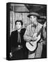 JOHNNY GUITARE, 1954 directed by NICOLAS RAY Joan Crawford and Sterling Hayden (b/w photo)-null-Framed Stretched Canvas