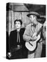 JOHNNY GUITARE, 1954 directed by NICOLAS RAY Joan Crawford and Sterling Hayden (b/w photo)-null-Stretched Canvas