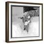 Johnny Hallyday and Sylvie Vartan in their Ski Chalet of Meribel (Southeast of France), Jan 1966-Beynon-Framed Photographic Print