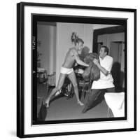 Johnny Hallyday Boxing-Marcel Begoin-Framed Photographic Print