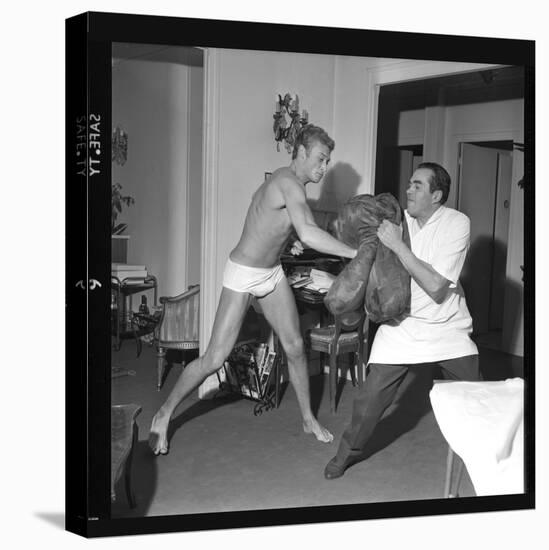 Johnny Hallyday Boxing-Marcel Begoin-Stretched Canvas