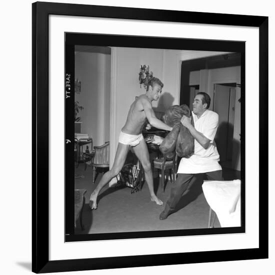 Johnny Hallyday Boxing-Marcel Begoin-Framed Photographic Print