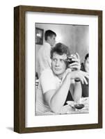 Johnny Hallyday Having a Drink with Some Friends-Richard Bouchara-Framed Photographic Print