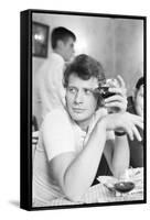 Johnny Hallyday Having a Drink with Some Friends-Richard Bouchara-Framed Stretched Canvas