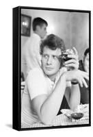 Johnny Hallyday Having a Drink with Some Friends-Richard Bouchara-Framed Stretched Canvas