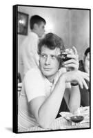 Johnny Hallyday Having a Drink with Some Friends-Richard Bouchara-Framed Stretched Canvas